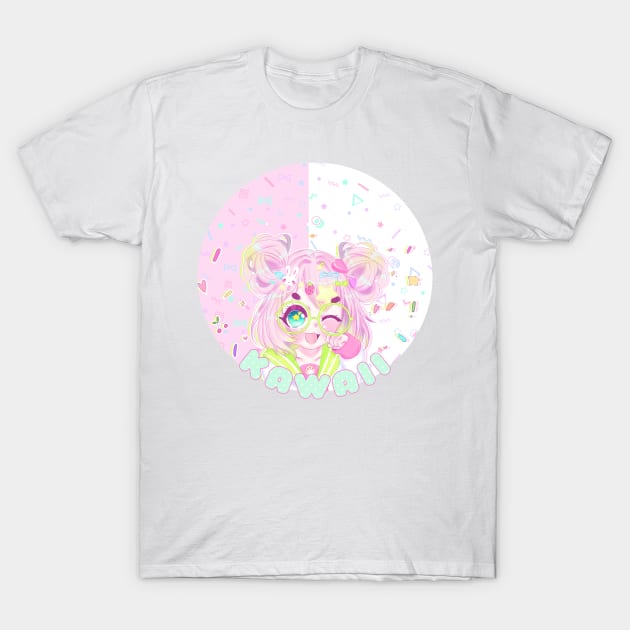 Kawaii girl Design T-Shirt by cremebunny